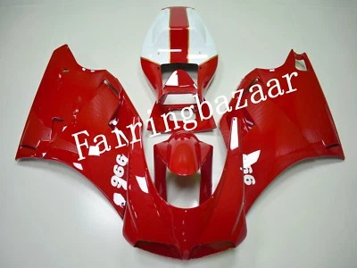Fit for 1996-2002 Ducati 748/996/916 Red White ABS Plastic Injection Fairing Kit - Imagem 1 de 4