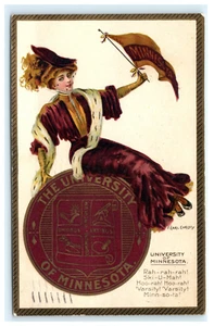 1908 University of Minnesota Rah-Rah-Rah! Mädchen Earl Christy Künstler Raphael Tuck - Bild 1 von 2