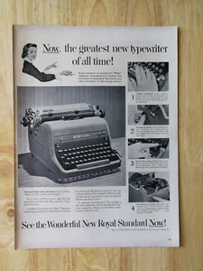 Vintage 1952 Royal Standard Typewriter Full Page Original Ad 921 - Picture 1 of 1