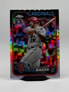 2024 Topps Chrome Luken Baker Logofractor Rookie SP #132 St Louis Cardinals - Picture 1 of 2