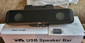 Cyber Acoustics CA-2890 USB Speaker Bar - Mounts to Bottom for Volume - S12 - Picture 1 of 8