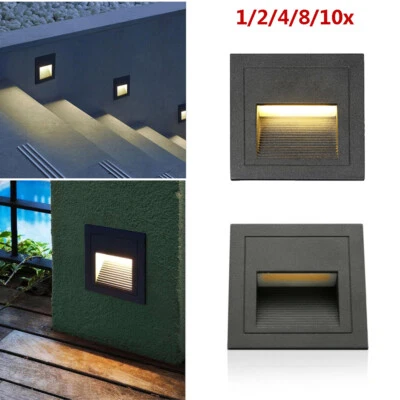 Black LED Stair Step Light Outdoor Floodlight Pathway Path Corner Wall Lamp 3W  — 第 1/4 张图片