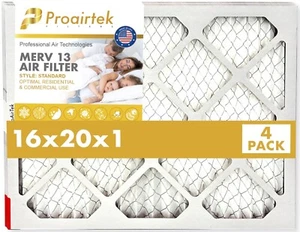 Proairtek AF16201M13SWH Model MERV13 16x20x1 Air Filters (Pack of 4) - Picture 1 of 5