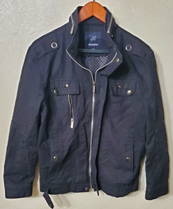Wantdo Mens Black Moto Utility Full Zip Jacket S Small - Picture 1 of 5