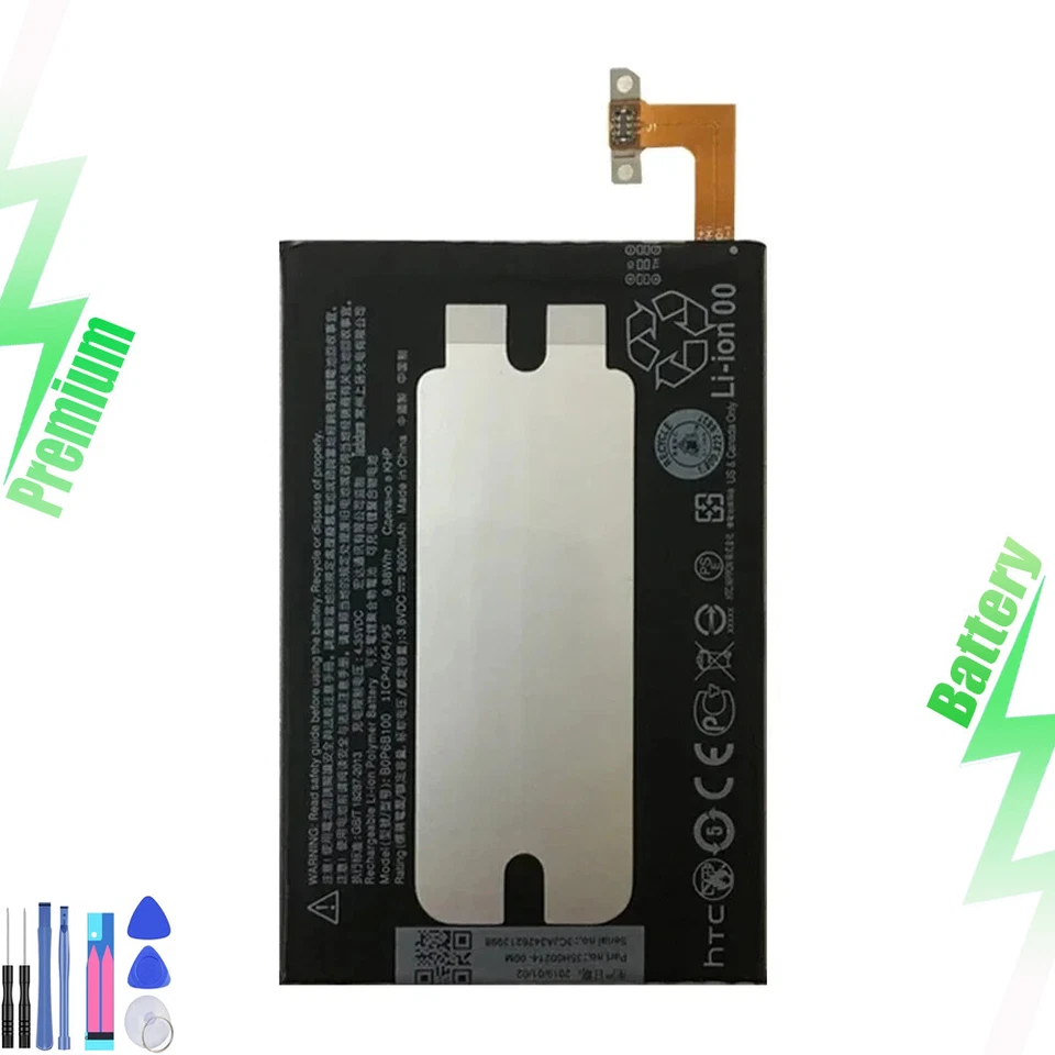 New Battery For B0P6B100 BOP6B100 HTC ONE M8 one 2 M8T M8X M8D 2600mAh 3.8V - Image 1 of 4