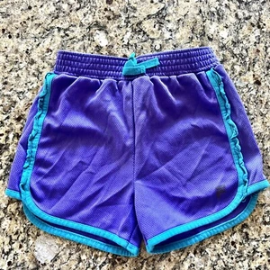 Fila Sport Girls Athletic Short Size 5/6 Youth Purple & Teal Mesh Summer Shorts - Picture 1 of 12
