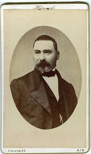 CDV FOTO AIX Herold, ein Notabler posiert um 1900 schöne Schnurrbärte - Bild 1 von 2