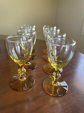 Amber Stem 2 Tone Fade To Clear Aperitif Cordial Glass Set Of 8 5 inches Tall