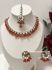 New Indian Bollywood Mirror Jewellery Necklace Tikka And Earrings