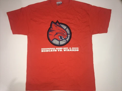 Inaugural Game 2004 NBA Charlotte Bobcats Hornets Basketball Shirt Large NEW Cover
