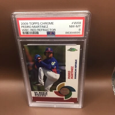 2009 Topps Chrome WBC Pedro Martinez SP Red Refractor 24/25 PSA 9 - Image 1 of 2