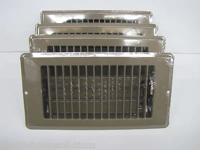 Mobile Home RV Parts Floor Register 4" x 10" Brown Metal Floor Vent. Lot of 4