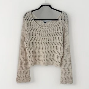 AMERICAN EAGLE CREMEFARBENER PULLOVER MIT ZOPFMUSTER GRÖSSE M - Bild 1 von 6