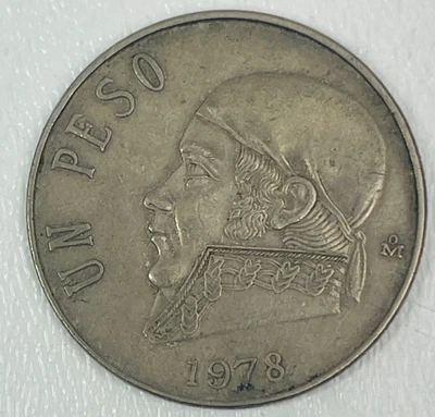 México 1978 Un 1 Peso José María Morelos Águila Emblema Nacional Foto 1 de 4