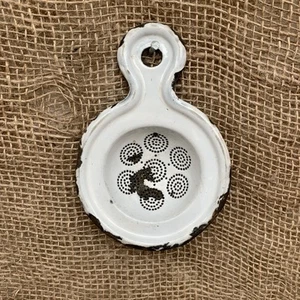 Colador/escurridor vintage de esmalte blanco - cocina rústica - granja - casa de campo - Imagen 1 de 5