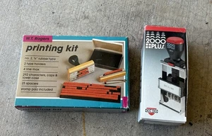 Vintage WT Rogers Rubber Type Printing Kit Rubber Stamp Cosco 2000 Plus Stamp - Picture 1 of 7