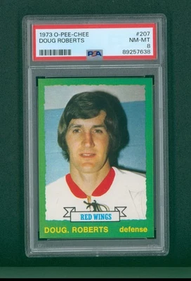 1973 O-Pee-Chee Hockey Card - #207 Doug Roberts, PSA 8 NM/MT - Image 1 of 2