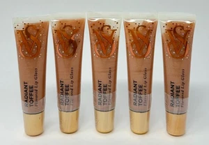 5 NEW VICTORIA'S SECRET RADIANT TOFFEE FLAVORED LIP GLOSS BALM SHIMMER SHINE - Picture 1 of 5