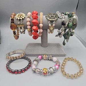 Armband Set 13 Stck Charm Perlen Stretch Kunst Glas Festival Strass Floral - Bild 1 von 11