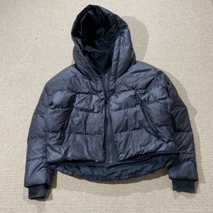 Nike Down Jacket Womens Large Oversized Black Tech Fleece Hybrid Coat - Picture 1 of 12