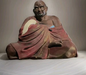 Vintage japanische Daruma Bodhidhrama Hakada buddhistische Mönch Skulptur 7" hoch  - Bild 1 von 10