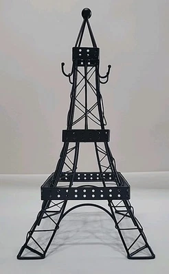 10.5” Black Metal Eiffel Tower Paris Jewelry Stand Home Decor Statue Figurine  - Image 1 of 4