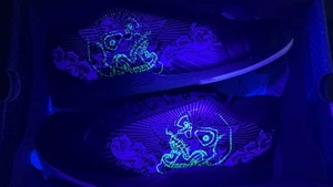 Dexter Slide Rite Cranium Bowling Shoes Black Skull Mens 11.5 Slide Sole B2248-1 - Picture 1 of 7