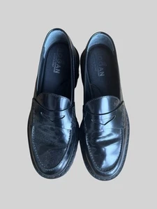 Hogan black leather loafers size UK6/US8 - Picture 1 of 8