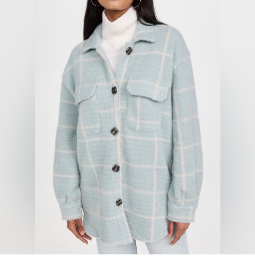 VETEMENTS Z Supply Giacca Camicia Donna Button Up Tucker Shacket Mattina Nebbia Taglia Large