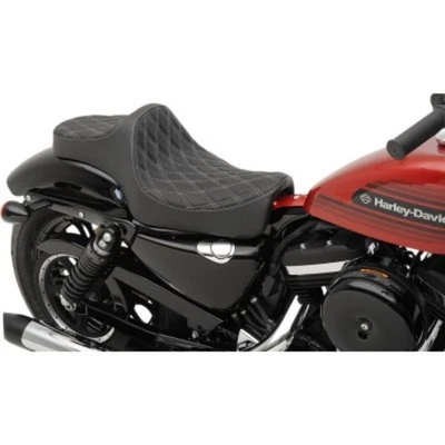 Asiento Drag Specialties Predator III Silver Diamond Stitch Harley Sportster 14-22 Foto 1 de 2