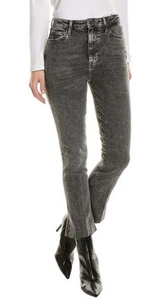 NWT 7 For All Mankind Ultra High-Rise Kick Jeans Size 25 Black $218 Retail - Picture 1 of 9