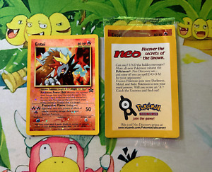 Sealed New Entei 34 Black Star Movie Promo Reverse Holo Pokemon Card