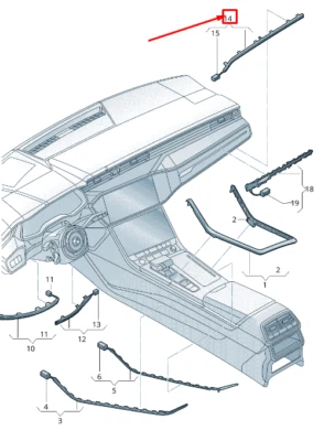 NUEVO AUDI Q7 4M PANEL DE INSTRUMENTOS DERECHO BARRA DE LUZ LHD 4M8947198B 4M8-947-198-B Foto 1 de 4