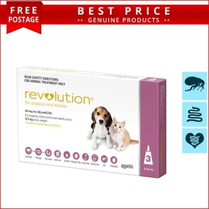Revolution For Puppies & Kittens up To 2.5 Kg (Pink) - 3 Pipettes - Picture 1 of 1