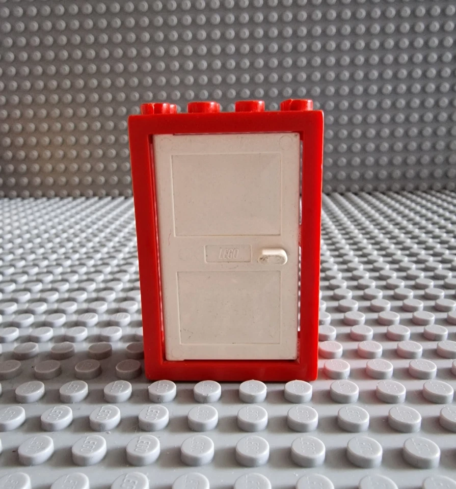 LEGO Tür Türrahmen 2x4x5 rot weiß 1 stk. red white Door Frame 4130 4131 A143 - Bild 1 von 1