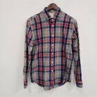 Billy Reid Mens Long Sleeve Button Up Flannel Shirt Size M Blue Red Plaid Collar