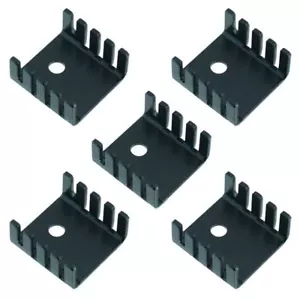 5x TO220 Dissipatore di calore anodizzato nero bullonato - Foto 1 di 1