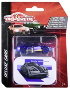 Majorette 212053190 Porsche Taycan Turbo S blau chrome/gelb - DeLuxe Cars 1:63 - Picture 1 of 1