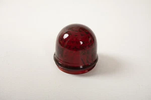 Red Glass Dome Lamp Lens (A2L) Threaded (JSF6) 2 & 5/8" Automotive Tail Light - Picture 1 of 6