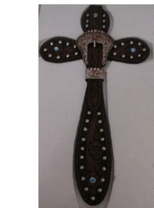 Rivers Edge Western Cowboy 15 in. Belt Shaped Cross, Wall Hanging - Picture 1 of 4