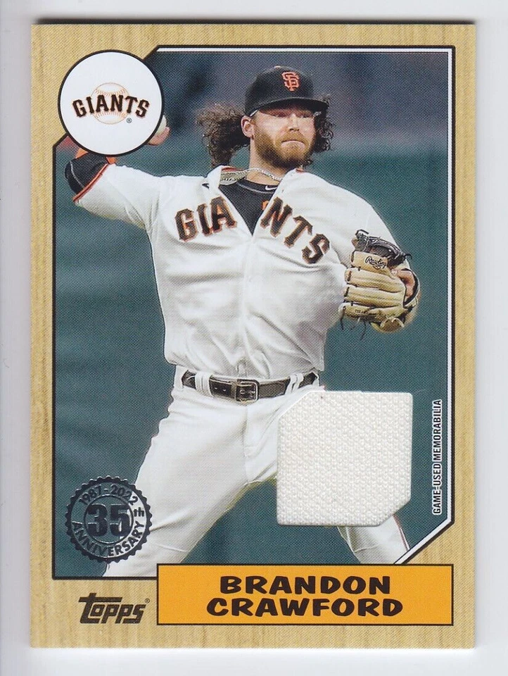 2022 TOPPS BASEBALL BRANDON CRAWFORD JERSEY RELIC 35th ANNIVERSARY 1987 Giants - Image 1 of 1