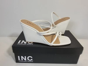 I.N.C. International Concepts Women's Eiana Toe-Ring Wedge Sandals | White-10.5M - Picture 1 of 4