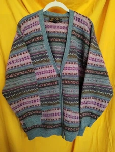 Maglione donna Eddie Bauer 100% lana stile Coogi Cosby XL made Hong Kong Preppy - Foto 1 di 14