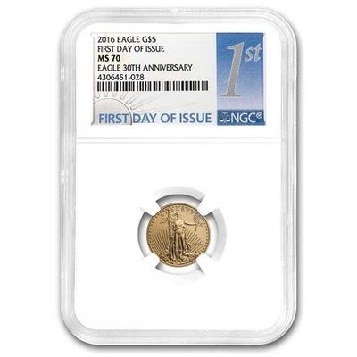 2016 1/10 oz Gold Eagle MS-70 NGC (30th Anniversary, FDI) - Image 1 of 3