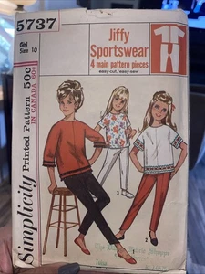 Vintage Simplicity Girls Outfit Sewing Pattern 5737 Size 10 Cut Complete  - Picture 1 of 5