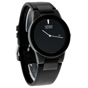 Citizen Eco-Drive Men's Axiom Series Black Leather Strap Watch AU1065-07E - Picture 1 of 2