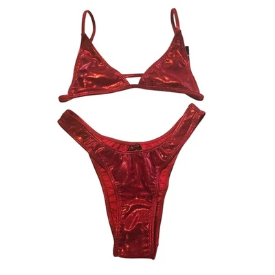 Min­imale Animale 2-Piece Mirage |  Wall St Hot Rod Red Bikini Swimsuit SZ M - Image 1 of 3