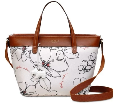 Cartera Radley London nueva sin etiquetas Linear Flower mediana multivía en cuero vegano. Foto 1 de 4