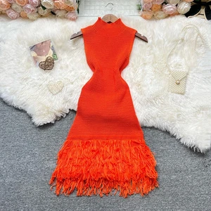 Women Dress New Summer Fashion Sexy Openwork Stitching Sleeveless Party Dress - Bild 1 von 26