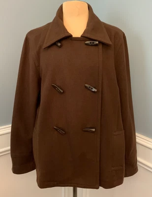 Old Navy Coat Womens 2XL Wool Blend Peacoat Relaxed Preppy Toggle Button Up - Image 1 of 4